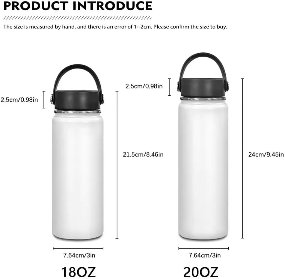 ZOUTAIRONG Cat Insulated Water Bottle with Handle 18 oz Vacuum Water Bottle for Hot & Cold Drinks, Wide Mouth, Great for Travel, Hiking & Camping Jug Stainless Steel Bottle Kitten Pink