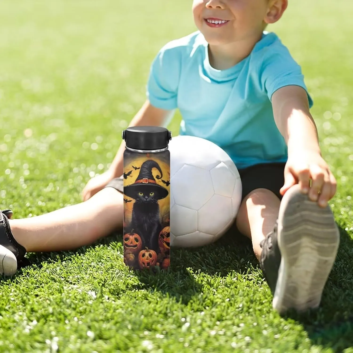 ZOUTAIRONG Mushroom Insulated Water Bottle with Handle 18 oz Reusable Water Jug Thermal Water Bottles Keeps Iced Water Cold for Hours Sports Bottle for Kids Galaxy Butterfly